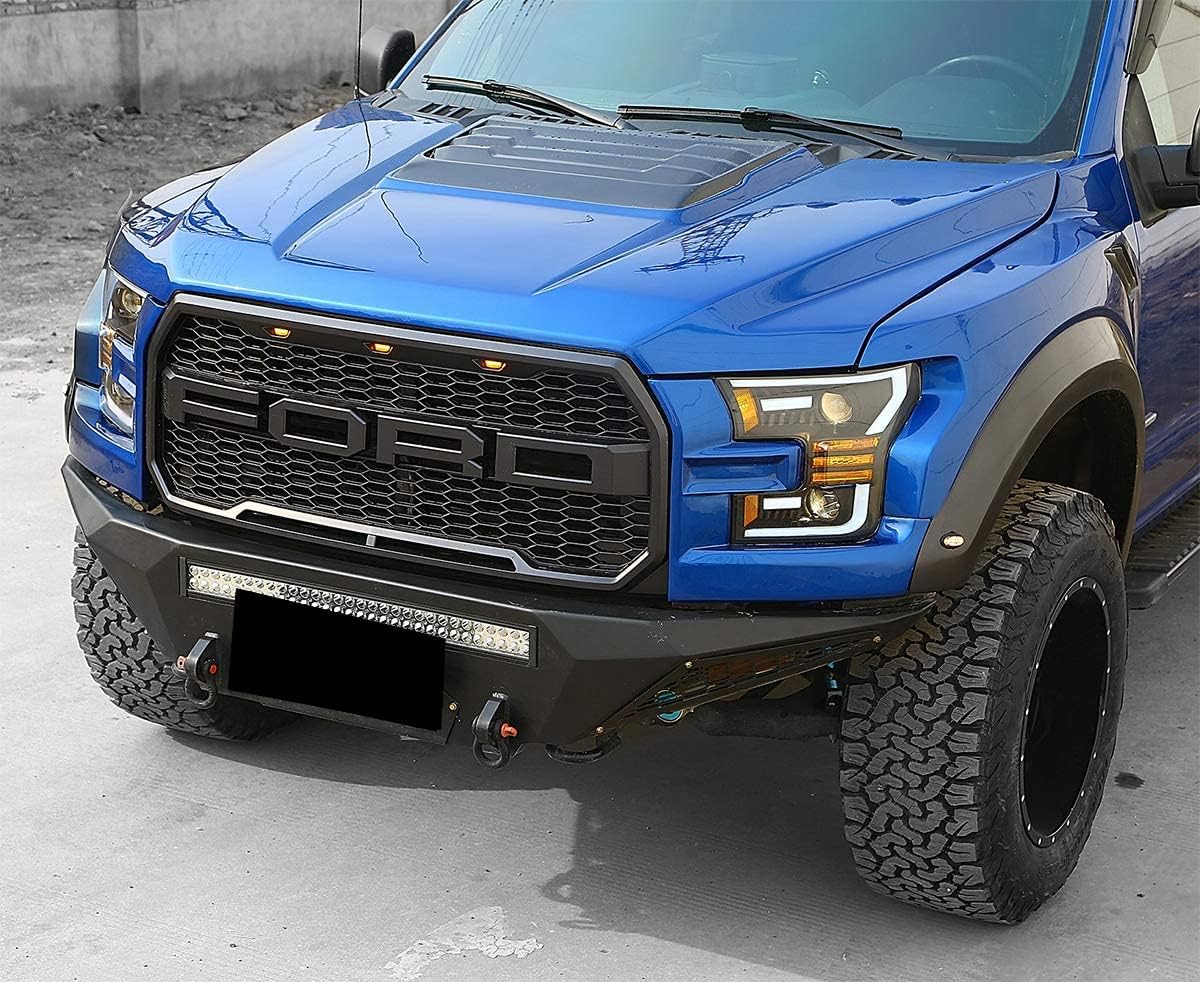 AlphaRex Base Model Black For 15-17 Ford F150 Halogen Type Switchback DRL/Signal LED Tube Dual Projector Headlights