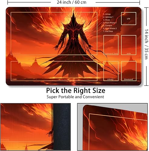Miniatura 73 de Tapete de juego para MTG, con bolsas de almacenamiento gratis, tapete de juego de 24 x 14 pulgadas, TCG y tapete de juego de mesa para tarjetas