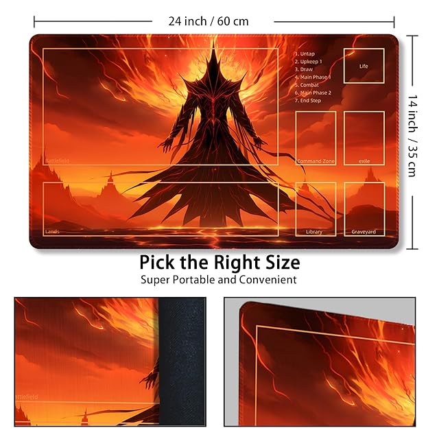 Foto 3 de 5 de Malqiqi Magic Playmat - 24 x 14 pulgadas, bolsas de almacenamiento gratis, TCG y tapete de juego de mesa…