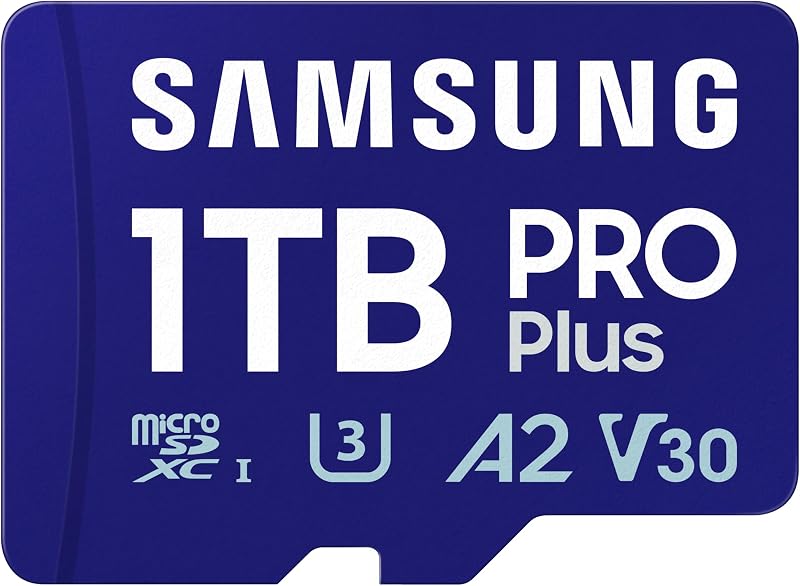 Tarjeta Samsung Memory MB-MD1T0SA PRO Plus MicroSD para consolas celulares y de juegos 1 TB UHS-I U3, hasta 180 MB/s