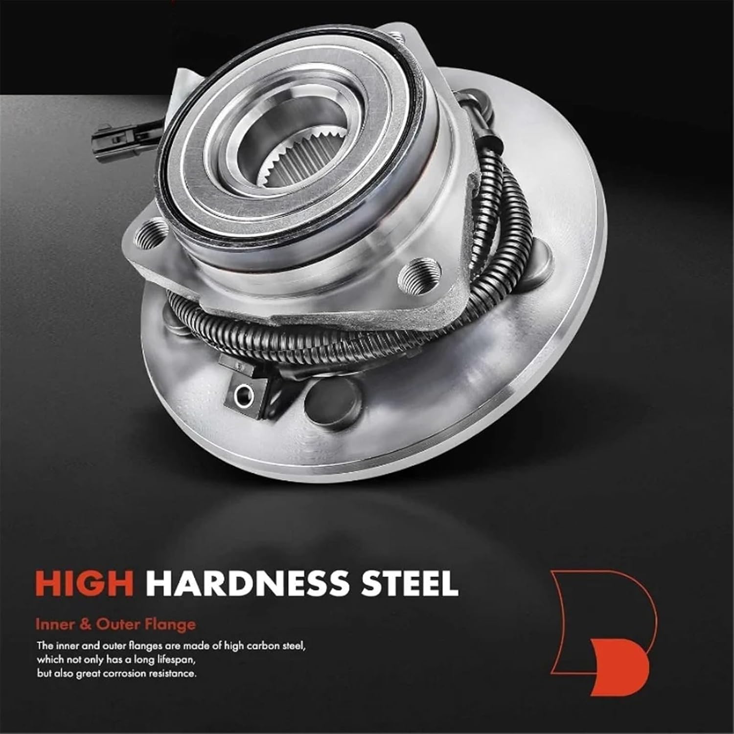 2xFront Wheel Bearing and Hub Assembly with ABS&5Lug Compatible with 1Pcs
