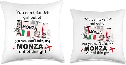 Miniatura 3 de Monza Home City - Monza Outfits & Designs Girl Boarding Pass-Monza Throw Pillow, 16x16, Multicolor