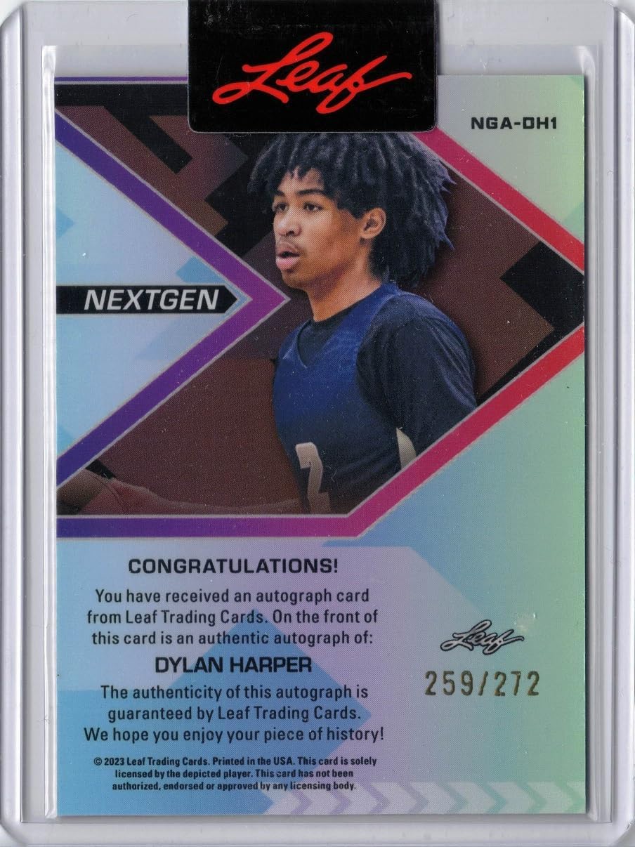2023 Leaf Metal NextGen Basketball #NGA-DH1 Dylan Harper ARC Certified Autograph Pre-Rookie Card - Only 272 made!