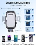 WOCBUY Car Phone Holder, [Strong Suction] Phone Holder Car for Dashboard & Windshield, 360° Rotate Long Arm Car Cell Phone Mount Compatible with iPhone 17 Pro Max/16/15/14/13, All 4”-7” Cellphones
