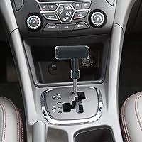 Vista 4 de Pomo de palanca de cambios con mango en T, cubierta de aleación estilo joystick con palanca de cambios de cuero, se adapta a la mayoría de Negro