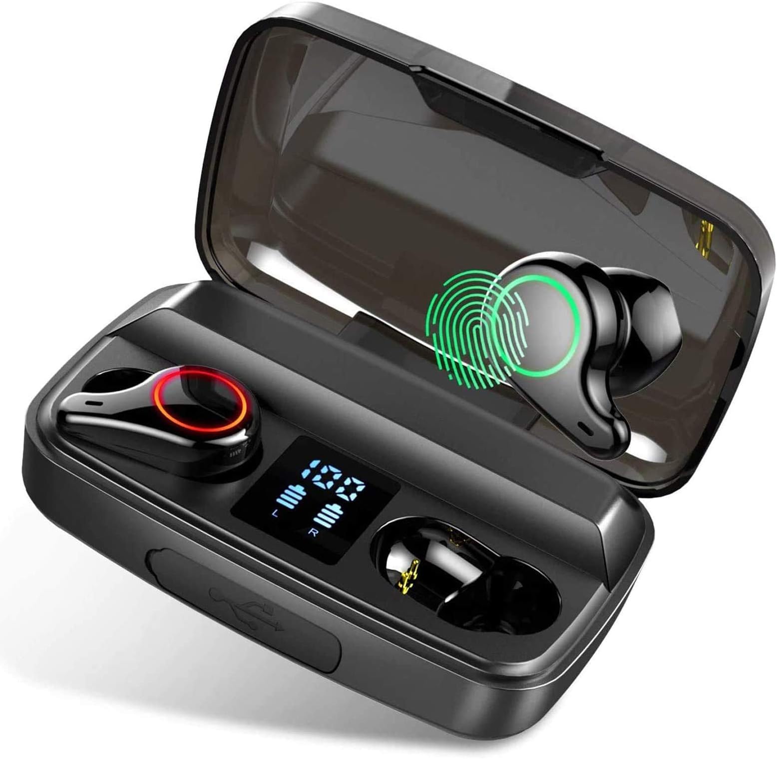 Donerton Wireless Headphones, Bluetooth 5.0 Earbuds True Wireless Earbuds Earphones with HD Deep Bass, in Ear Headphones with 96H Playtime, Low Latency