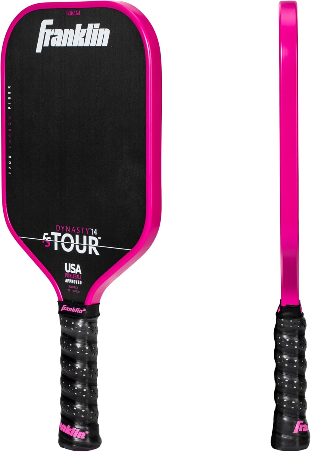 Franklin Sports Pro Pickleball Paddle Set - FS Tour Series Carbon Fiber Paddle, Cover + Eraser - 14mm + 16mm