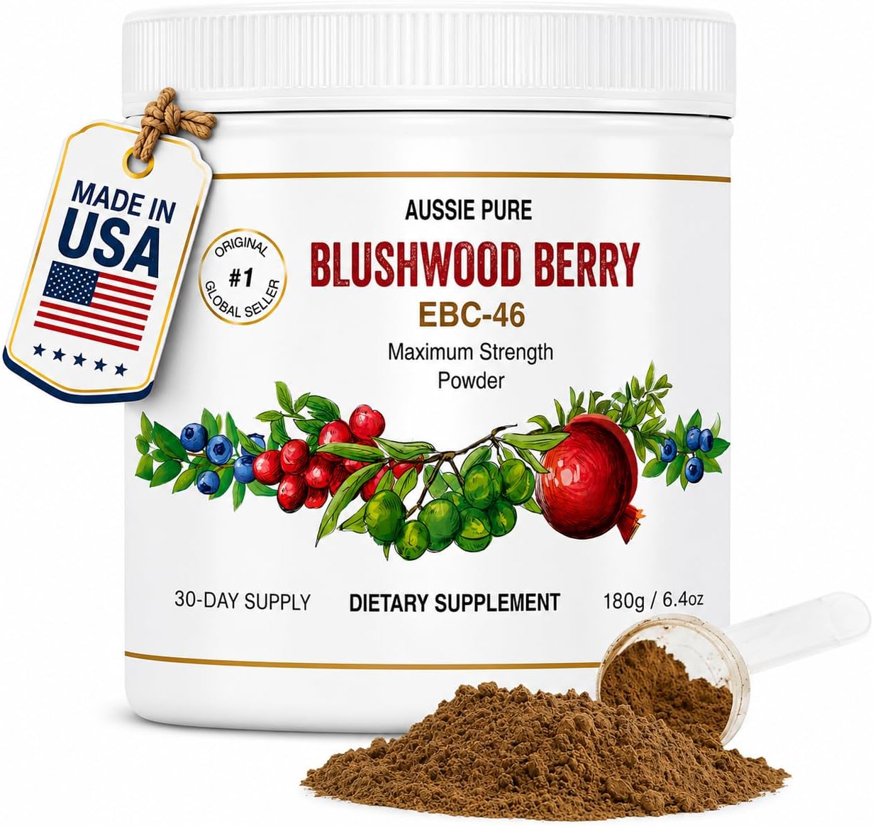 Human Cell Defense Powder, Max Strength, EBC-46, 6.4oz | Blushwood Berry | Contains the Fruit and Seed, Immune & Cell Support