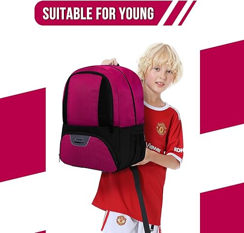 Miniatura 8 de Bolsa de fútbol,Mochila de fútbol juvenil, Mochila de baloncesto de voleibol de fútbol fo,Bolsas de equipo deportivo con compartimento para zapatos