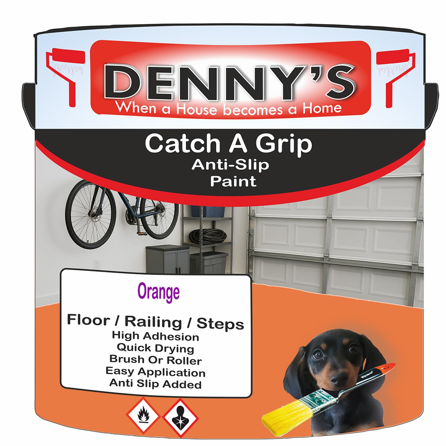 SCOOBYS PAINTS BACK IN THE MIX Catch A Grip Anti Slip Floor Paint – Non Slip Coating for Steps, Railings & Garages – 170 Colours, High Adhesion, Quick Dry, Multiple Sizes (Orange, 250ml Tin)