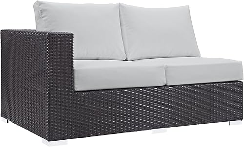 Vista 188 de Modway EEI-1911-EXP-ORA Convene - Muebles otomanos cuadrados de tela para patio, muebles de exterior, color naranja espresso Espresso Naranja