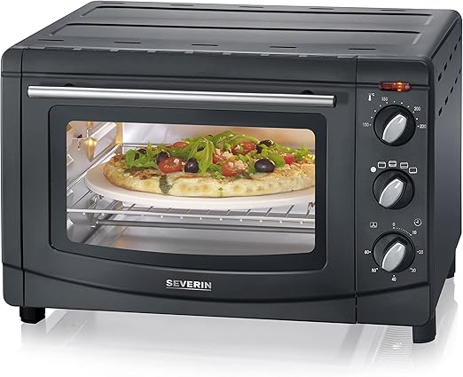 Mini-Four SEVERIN à chaleur tournante 20 L avec pierre à pizza et tournebroche – 1 500 W Mini-Four SEVERIN à chaleur tournante 20 L avec pierre à pizza et tournebroche – 1 500 W