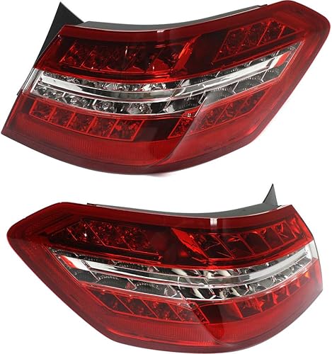 KarParts360 Para 2010 2011 Mercedes-Benz E63 AMG Conjunto de luz trasera del conductor y del pasajero Par LED con bombillas para MB2804106 MB2805106