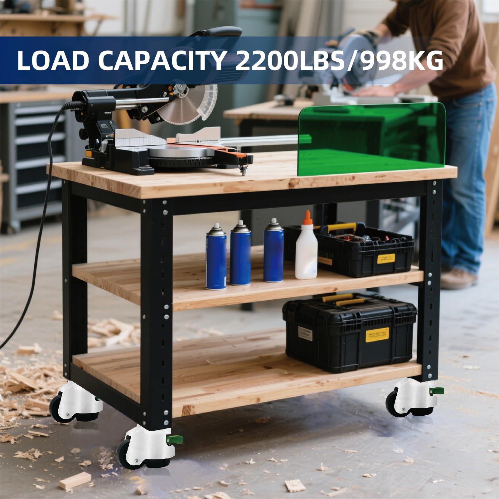 Heavy Duty Leveling Casters - Ratchet Handle -3