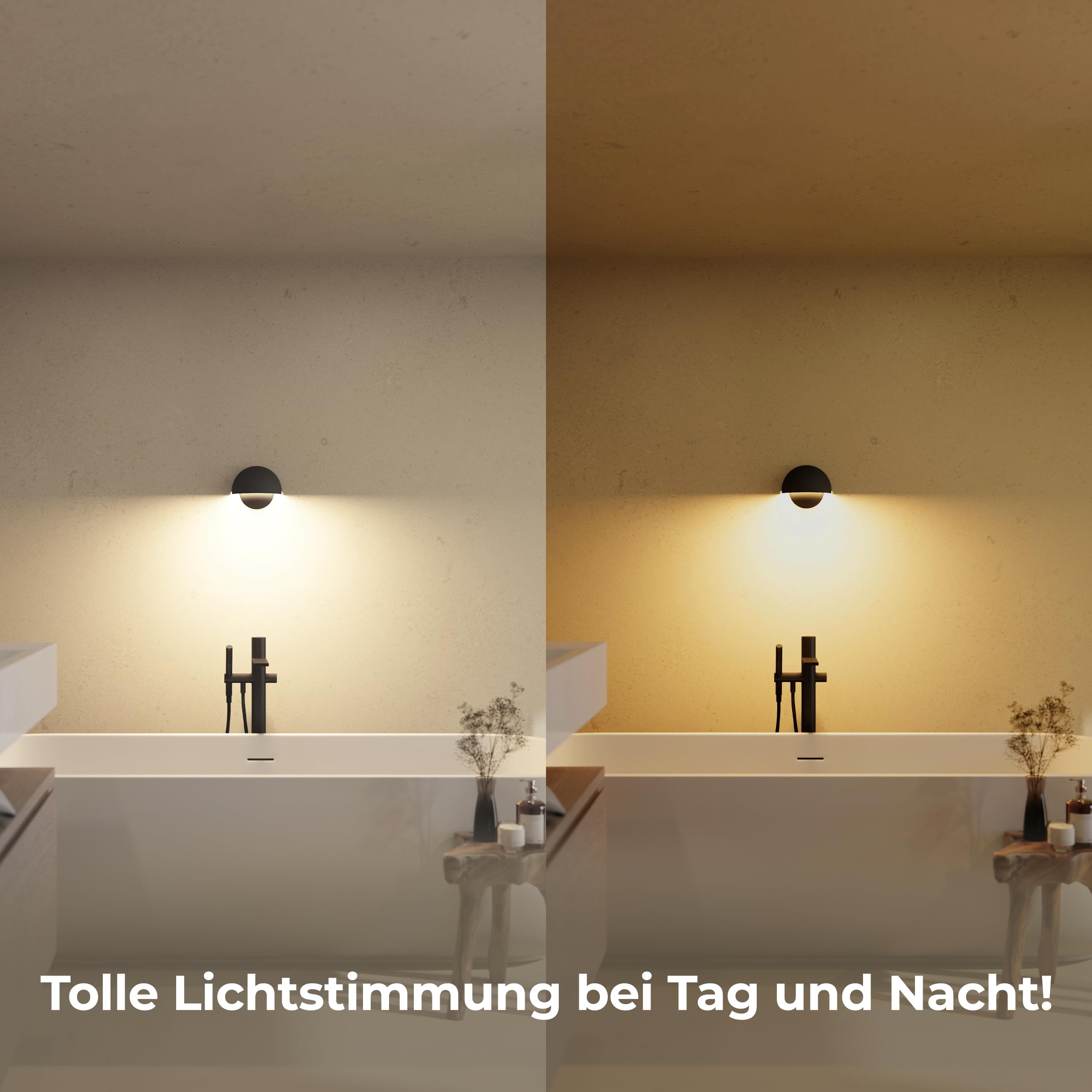 NEONA ORION – Kabellose LED-Akku-Wandleuchte, magnetisch montierbar, dimmbar mit Touch & Fernbedienung, Bewegungssensor, USB-C Ladefunktion – Weiß oder Schwarz, Warmweiß 2700K