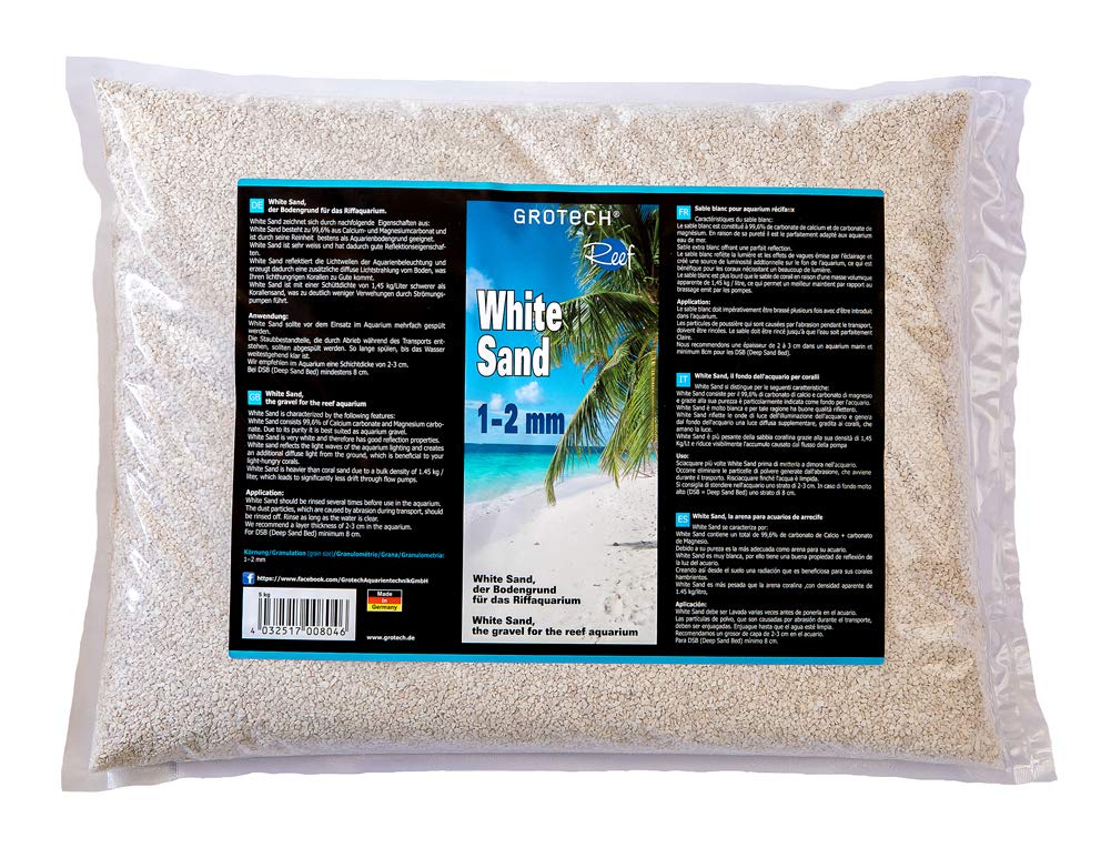 Grotech White Sand 1-2mm 25kg - El sustrato para acuarios de Arrecife