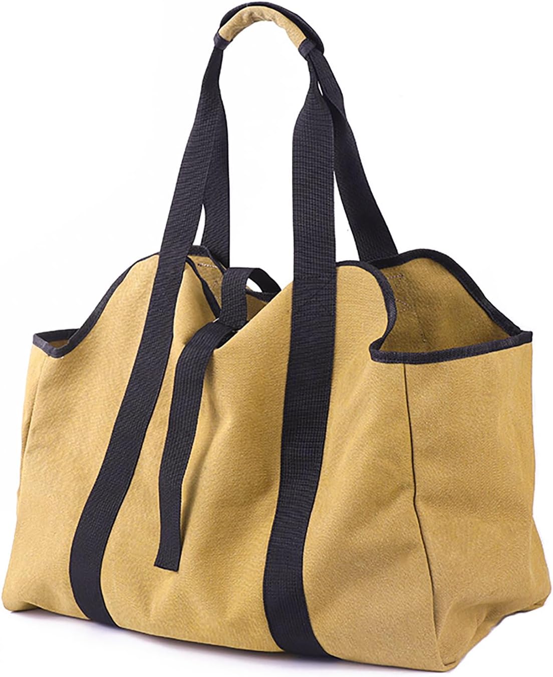 Canvas Firewood Carrier Sturdy Log Carrier Bag with Reinforced Handles, Durable Firewood Bag for Fireplace, Camping, and Wood Storage