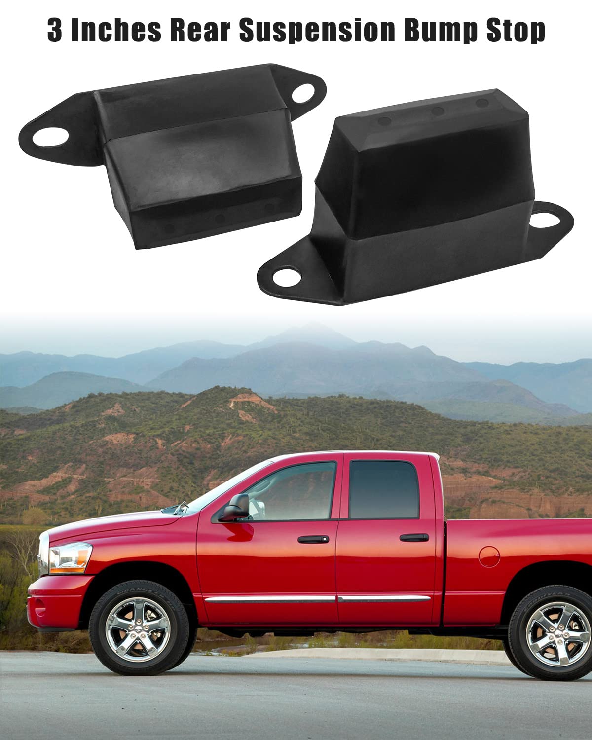 3 Inch Rear Suspension Bump Stops - Leaf Spring Jounce Bumper For Ram 1500 & Cherokee XJ (2 Pack)