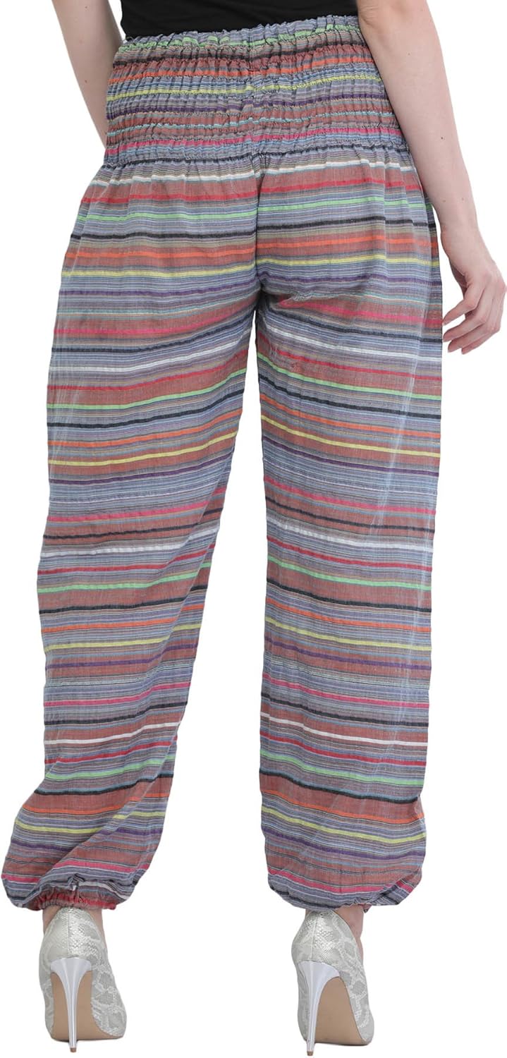 Exotic India Woven Yoga Trousers with Front Pockets