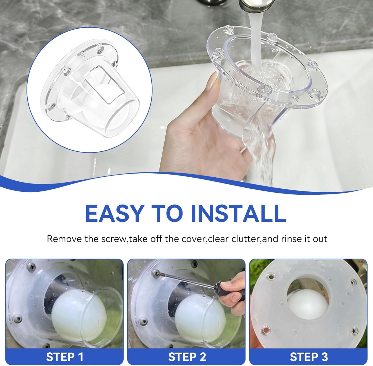 Boat Self-Bailing Ball Scupper Valve, Boats Drain Scuppers Fits 1-1/2 Inch To 3 Inch Openings - Boat Water Drain Valve Self Bailing Scuppers Valve Kit To Efficient Self-Draining & Anti-Reflux