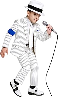 Dance Star Costume for Kids Boys 80s 90s Pop Star Stage Outfits Halloween Party Dress Up - Buy now