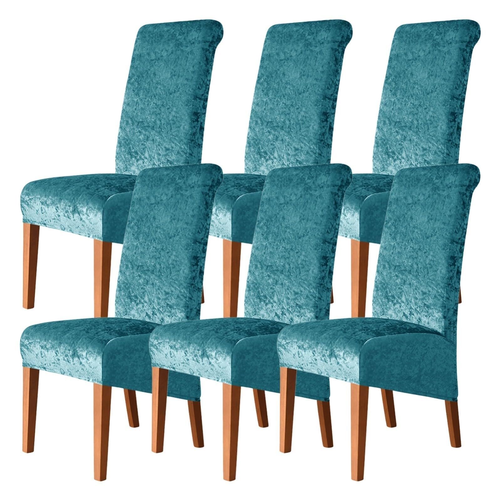 NMVAWIPT Dining Chair Covers, Stretch High-Back Room, Universal Fit Slipcovers With Elastic Bottom, For Restaurant Living Banquet(#11,6Pcs)