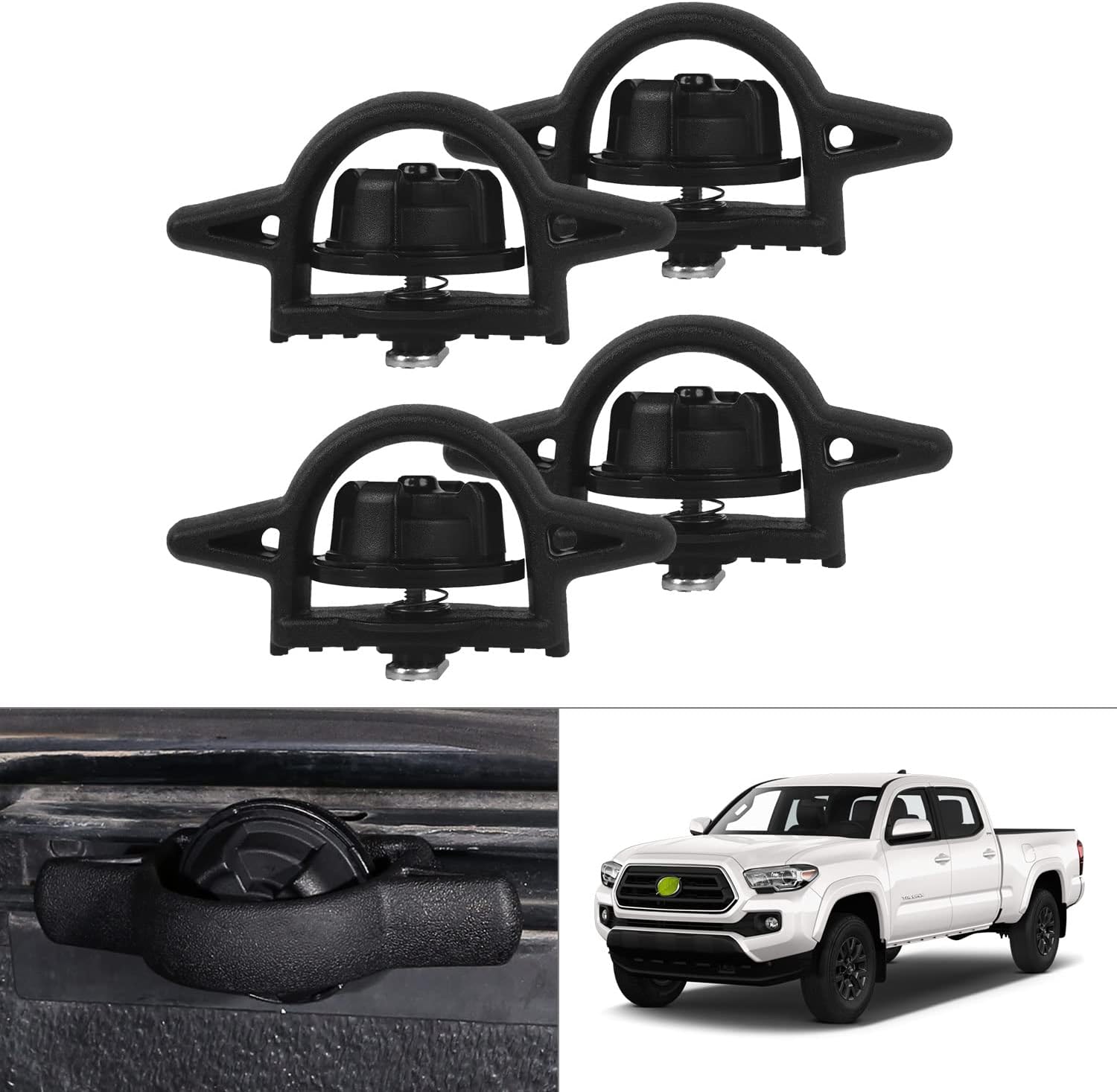 Karltys Tie Down Anchors for 2005-2026 Toyota Tacoma/ 2007-2026 Tundra Bed Rail Cleats, Heavy Duty Truck Bed Tie Down Cleats for Cargo Trailer, Replace PT278-35160/ PT278-35112/ PT278-0C010 (4PCS)