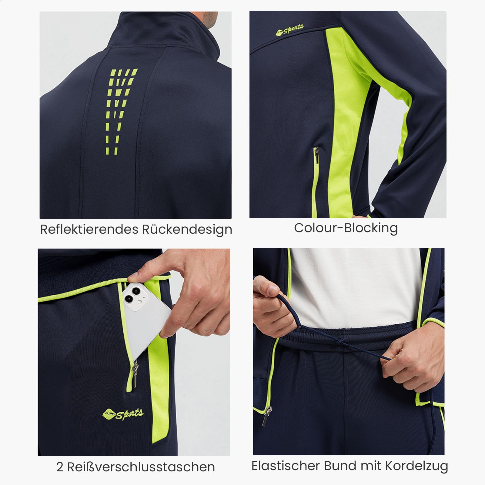 Rdruko Jogginganzug Herren Set Trainingsanzug Sportanzug Langarm Freizeitanzug Männer Tracksuit für Fußball Gym