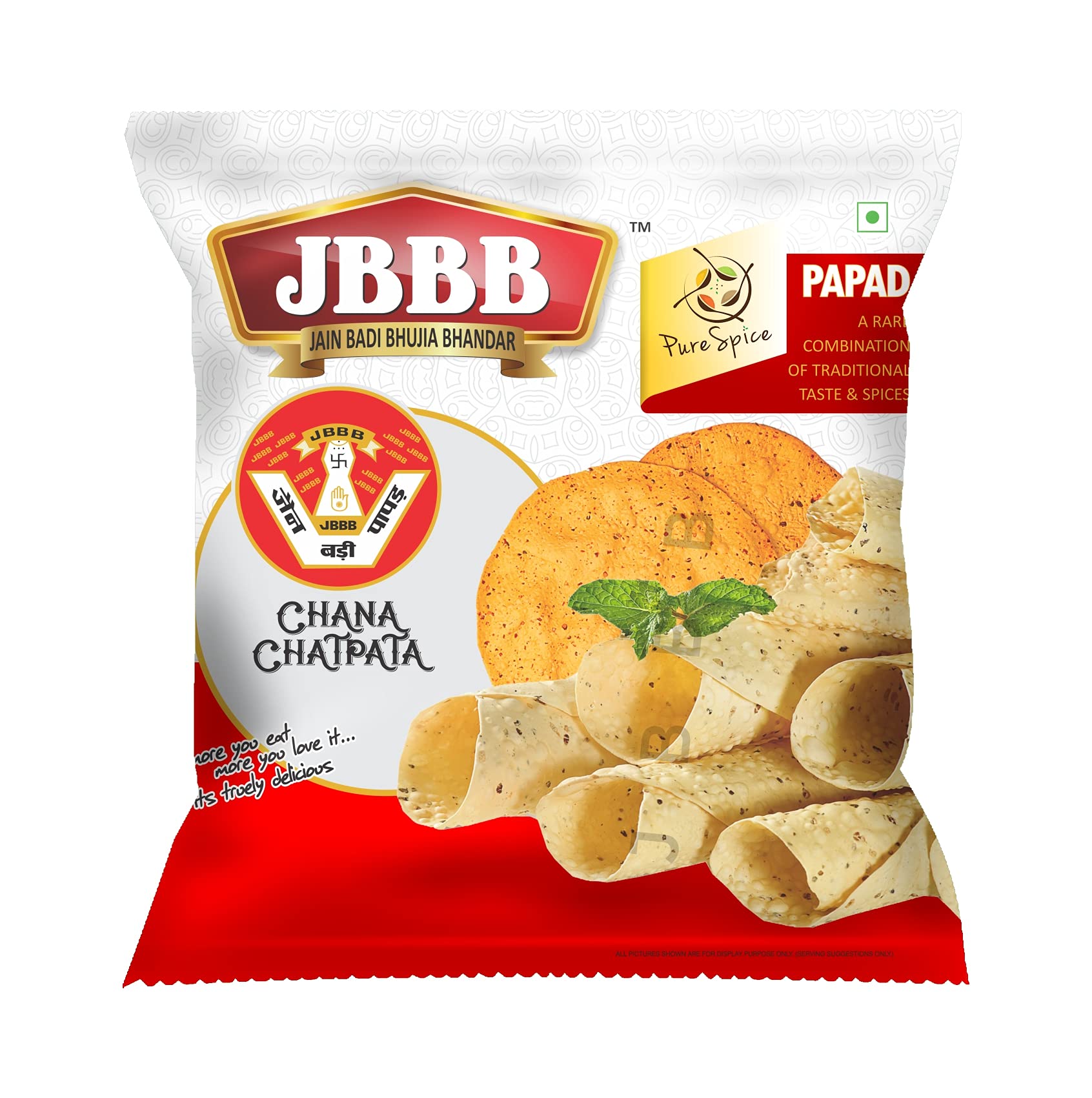 JBBB Chana Chatpata Plain Indian Papad Traditional Homemade Crispy Tasty Papadd For Daily Eating, Easy Digestive Snack- 400 gm
