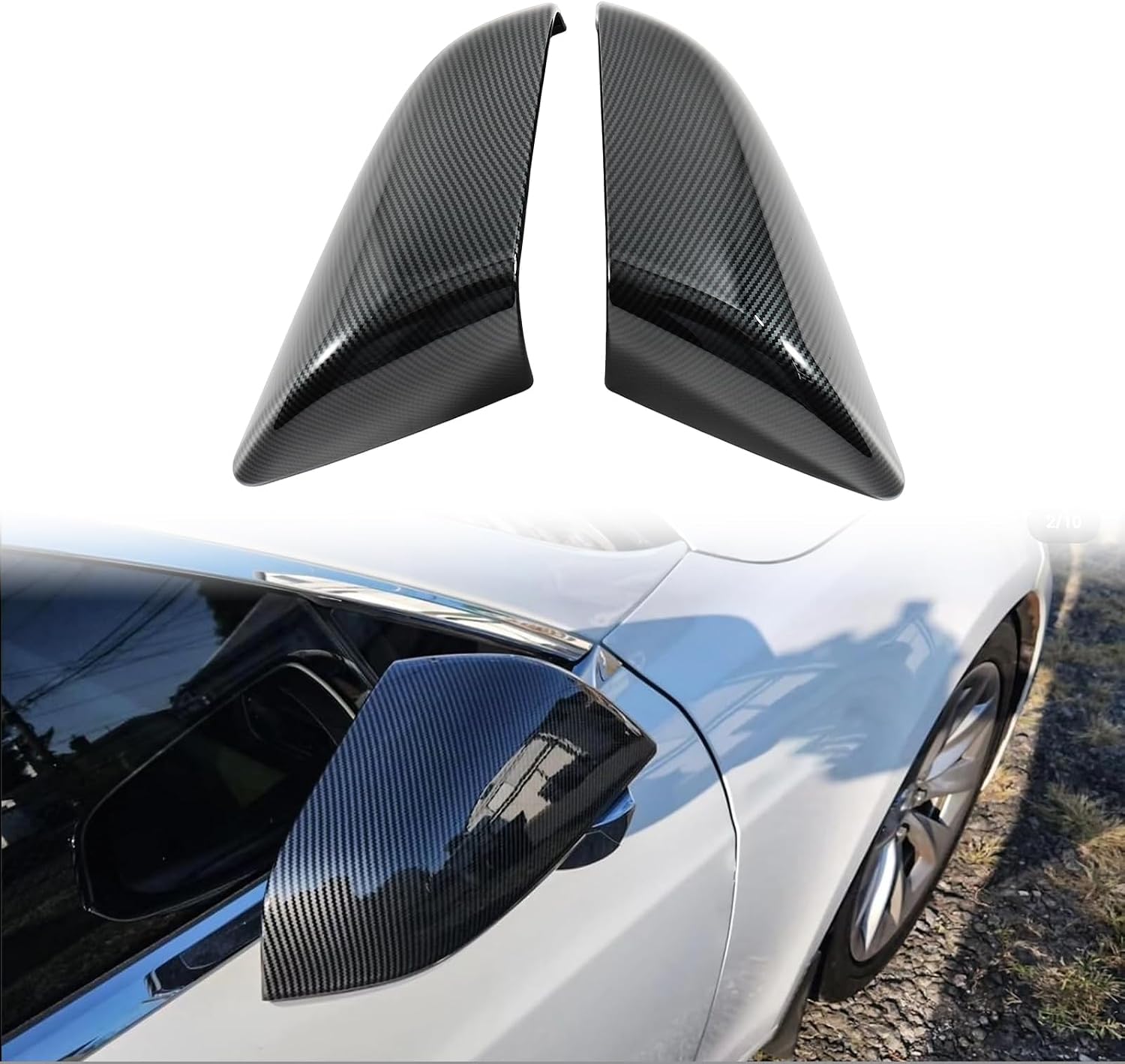 Mirror Covers for Tesla Model S 2016-2020 Carbon Fiber Side Mirror Caps