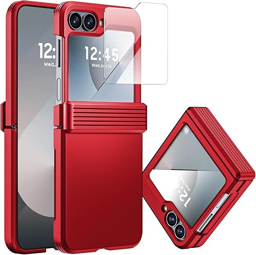 Miniatura 8 de CENMASO - Funda para Samsung Galaxy Z Flip 6 con protector de pantalla integrado y protección de bisagra, protección ultrafina de cuerpo completo a