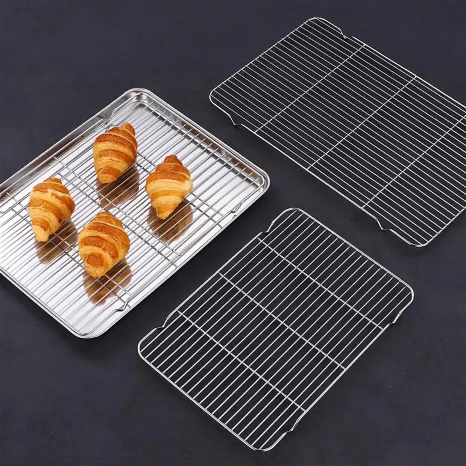 Rejilla de malla de repuesto de acero inoxidable antiadherente de 22 cm, herramienta duradera para asar carne gruesa, accesorio perfecto para barbacoa