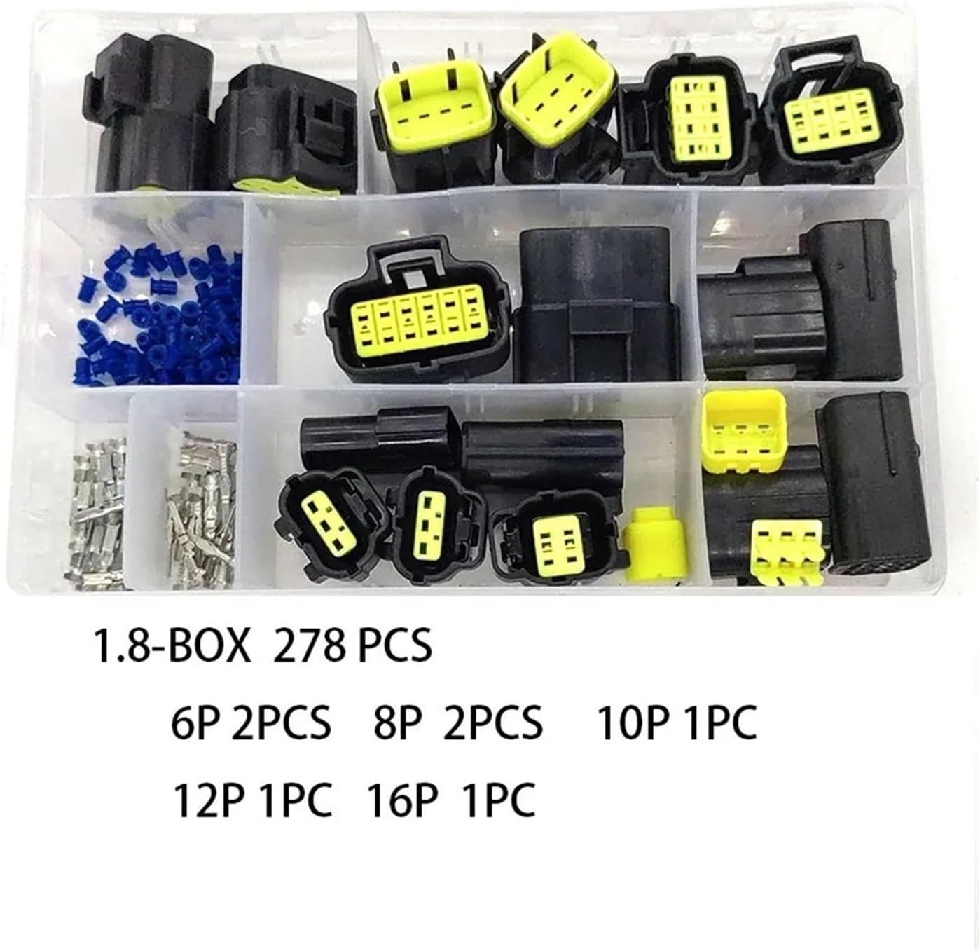 1 2 3 4 6 8 10 12 16 Pin Auto Waterproof Connector Electrical Plug compatible Car Sealed Truck Socket KLOOKY(1.8-BOX 278PCS)