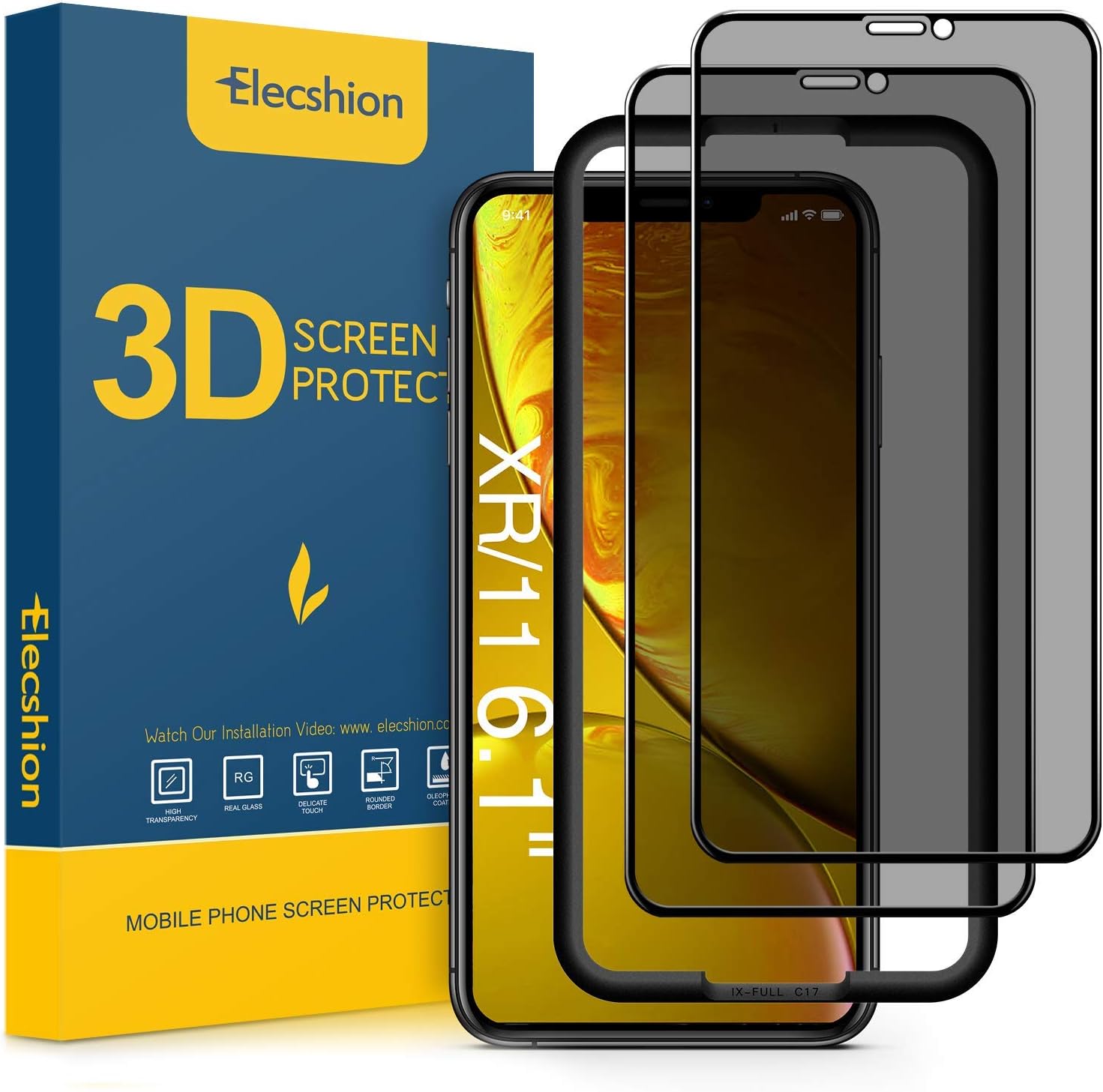 Elecshion (FullCoverage) Privacy Screen Protector for