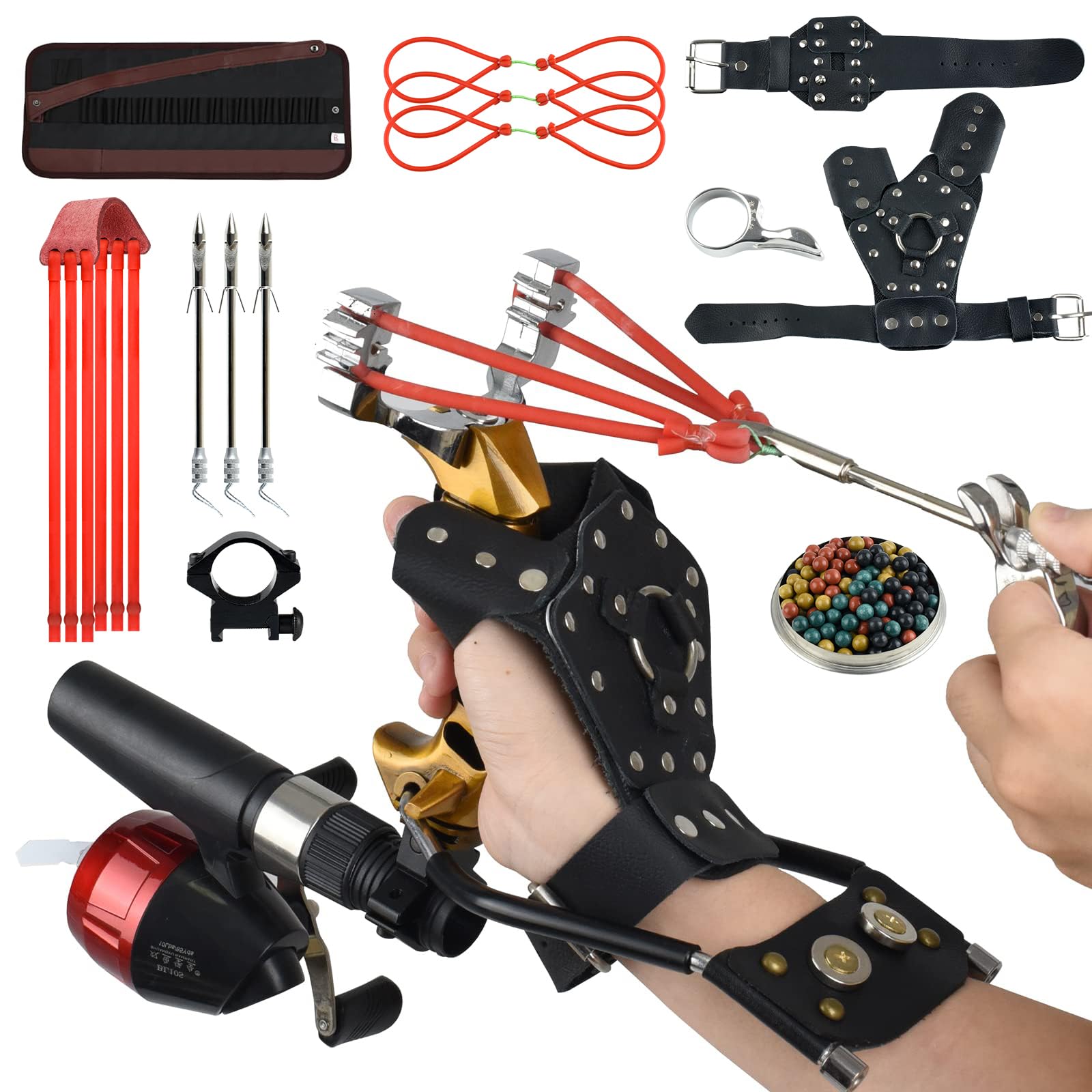 Slingshot,Wrist Support Rocket Fishing and Hunting,Dual Purpose Slingshot for Hunting Hand