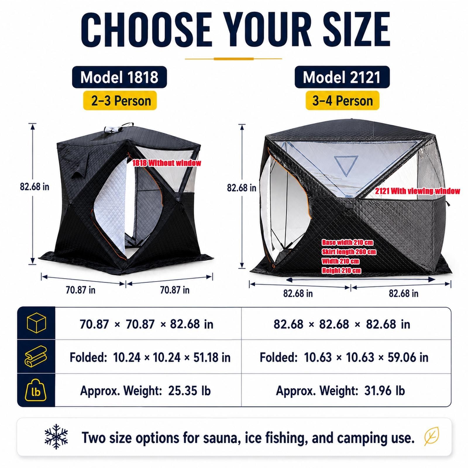 Saunazelt Outdoor 2-4 Personen mit Kaminöffnung und Bodenmatte 1818
