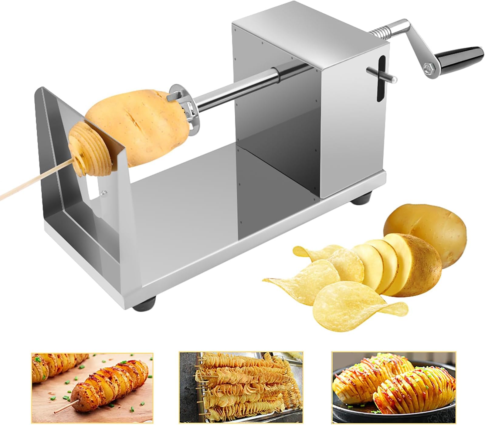Uten Potato Twister Spiral Potato cutter Stainless Steel Slicer Machine For Fruit, Potatoes, Tornado Chips, Cucumber or Carrots