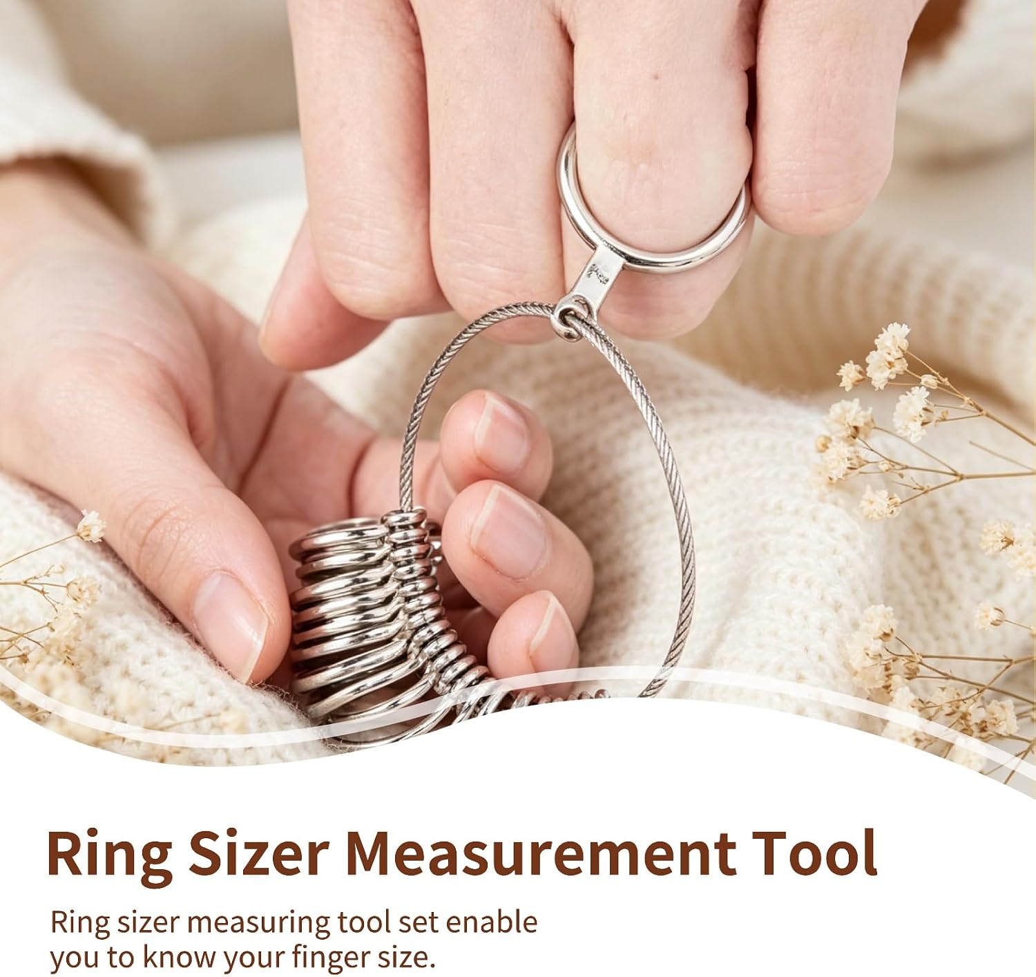 Cyrank Ring Sizer Measurement Tool, 0-13 Sizing Finger Rings Gauge Finger Sizer Measuring Ring Tool Women Men Wedding Jewelry Tool