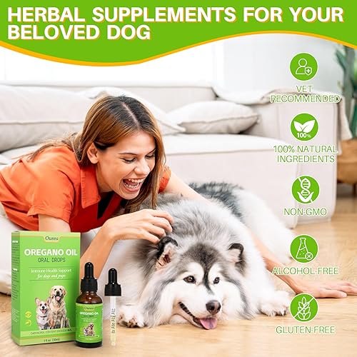 Miniatura 7 de Gotas de aceite de orégano para perros y cachorros, apoyo inmunológico natural para perros, aceite orgánico de gotas de orégano, apoyo para la salud