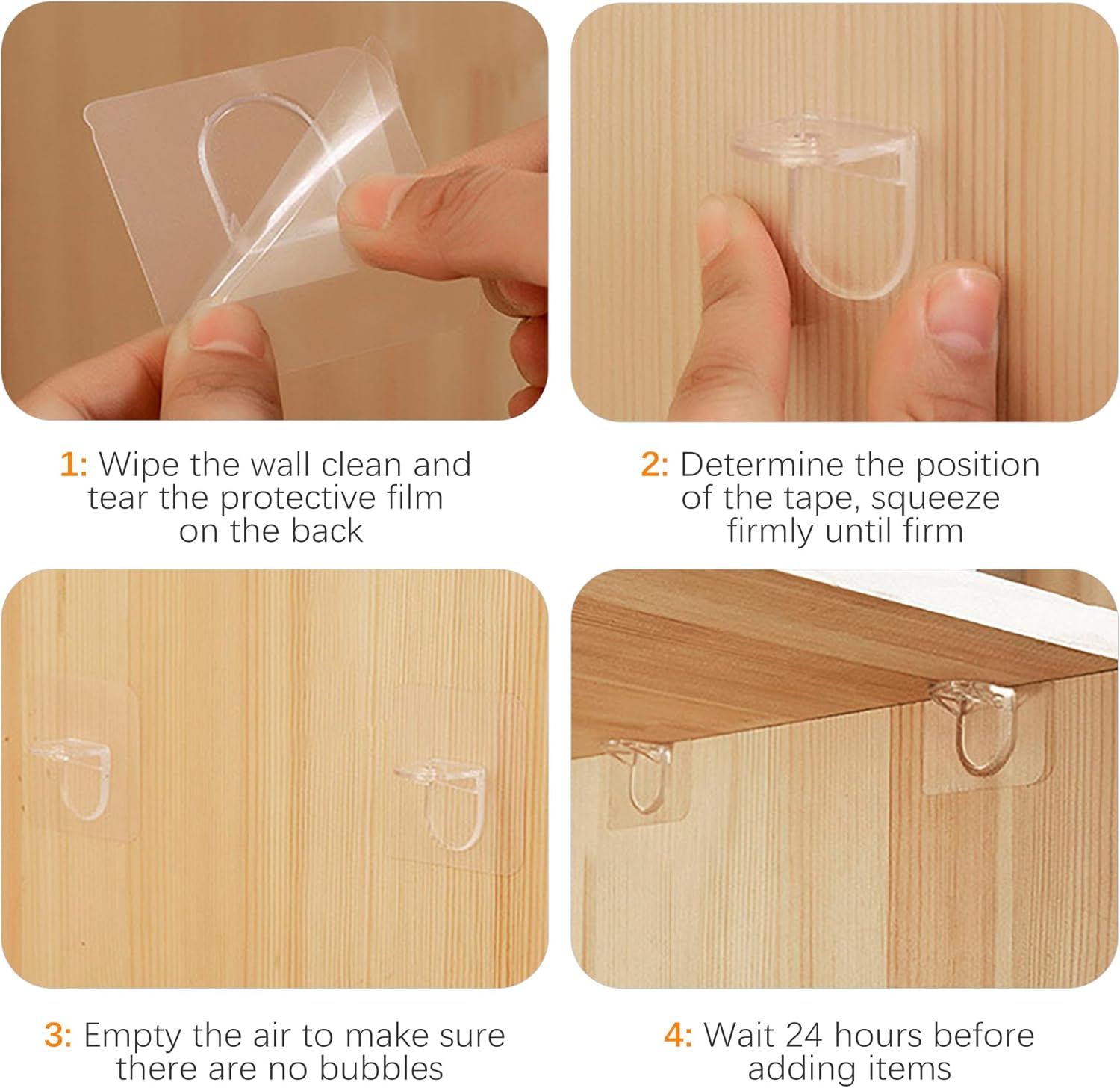 CoguZed 20 Pcs Adhesive Shelf Bracket, Self Adhesive Clips, Shelf Support Pegs for Kitchen Cabinet, Closet, Book Shelves, Strong Load Bearing, Reinforced Design, Modular