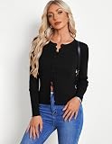GRACE KARIN Cardigan Sweaters Black – Cropped ribbed knit cardigan