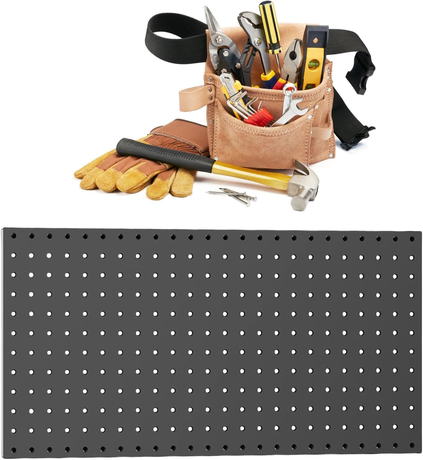 2Piece Metal Pegboard Wall Mount Systems Panels For Garage Workshop Craft Room Tool Storage Rack Space Saving Organizers Garage Wall Panel For Tool