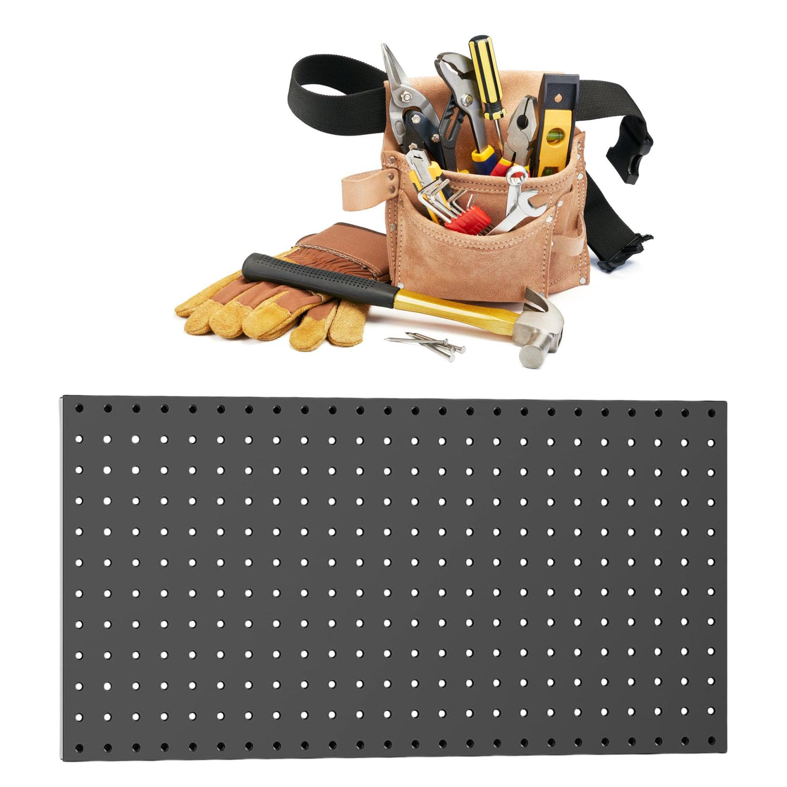 Paquete De 2 Paneles Pared Tablero Perforado Metal Resistente Para Garaje Estante Almacenamiento Herramientas Y Taller Organización Sala Manualidades Panel Pared Garaje