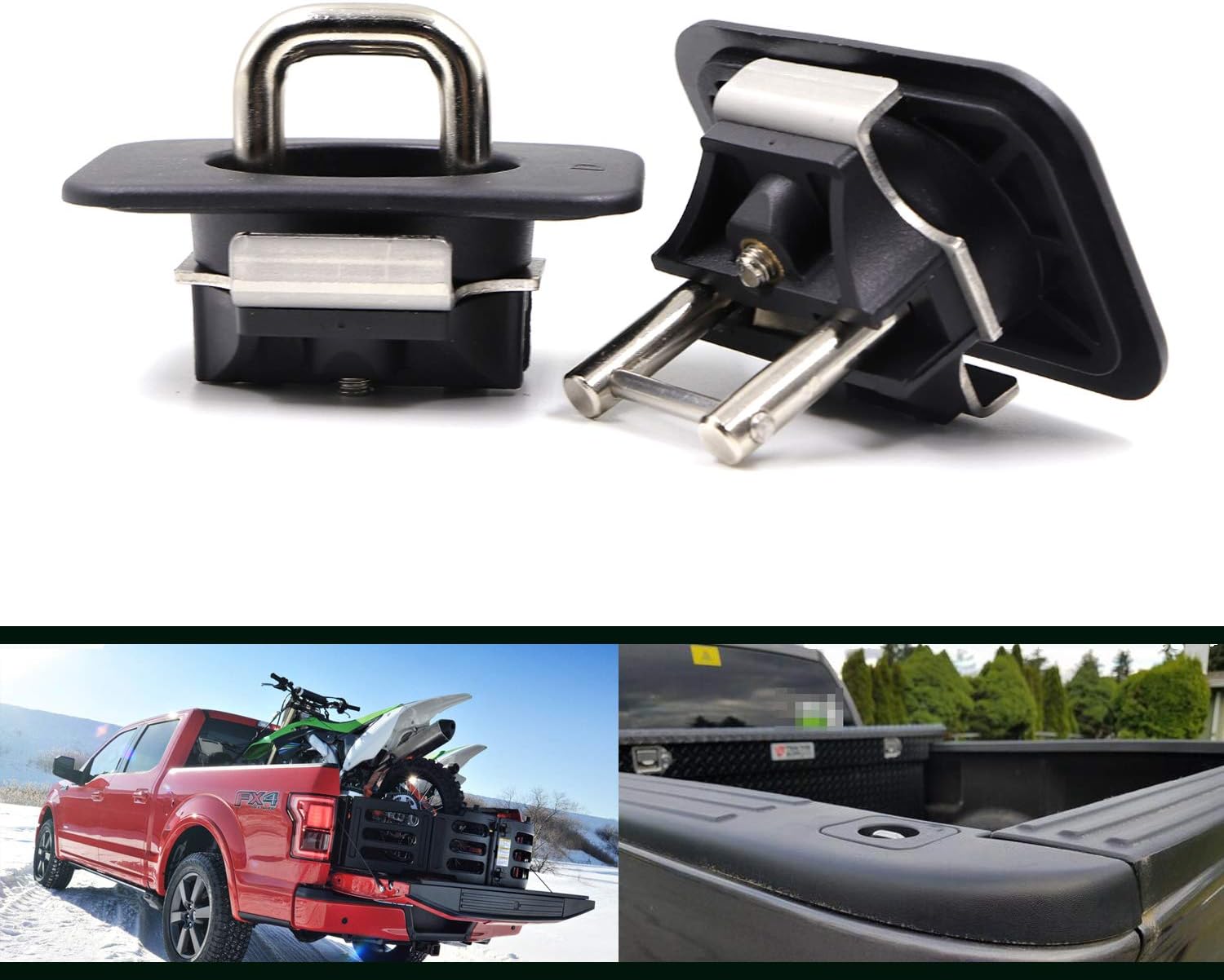 Henkeyi Truck Bed Side Wall Anchors 2pcs 1000 Pound Tie Down Anchors for 1998-2014 F-150 and 1998-2016 Super Duty 1999-2013 Silverado and Sierra, 1995-2018 RAM
