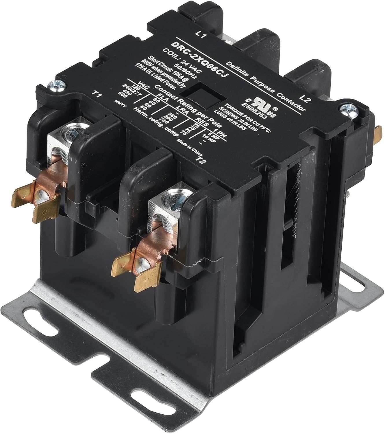 Sunlee controls 60 amp 2 Pole contactor 24V coil definite purpose contactor 42EF25AJ equivalent NEMA