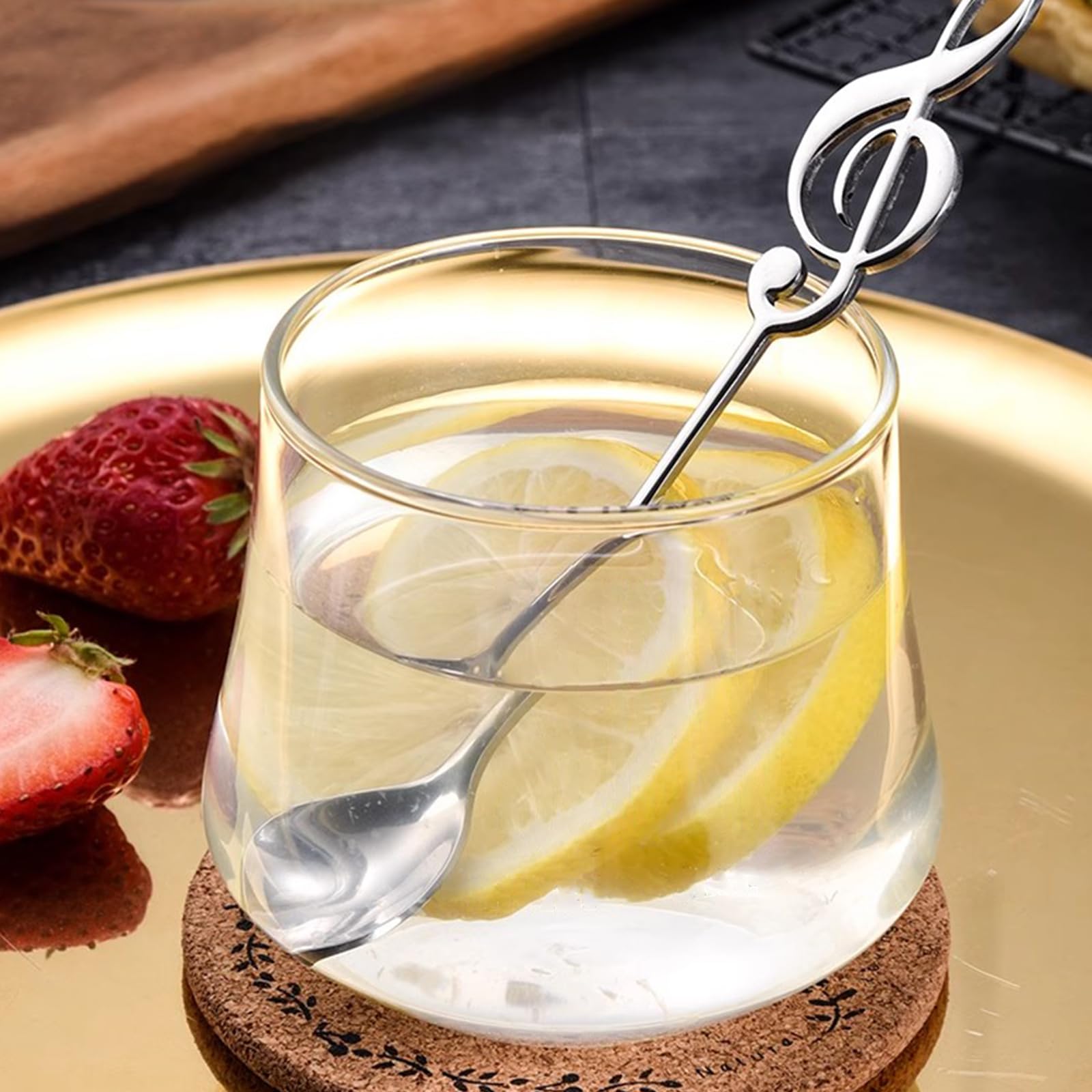 MIVIDE 16 Pezzi Cucchiaini da Caffè Note Musicali, Cucchiai da Dessert in Acciai