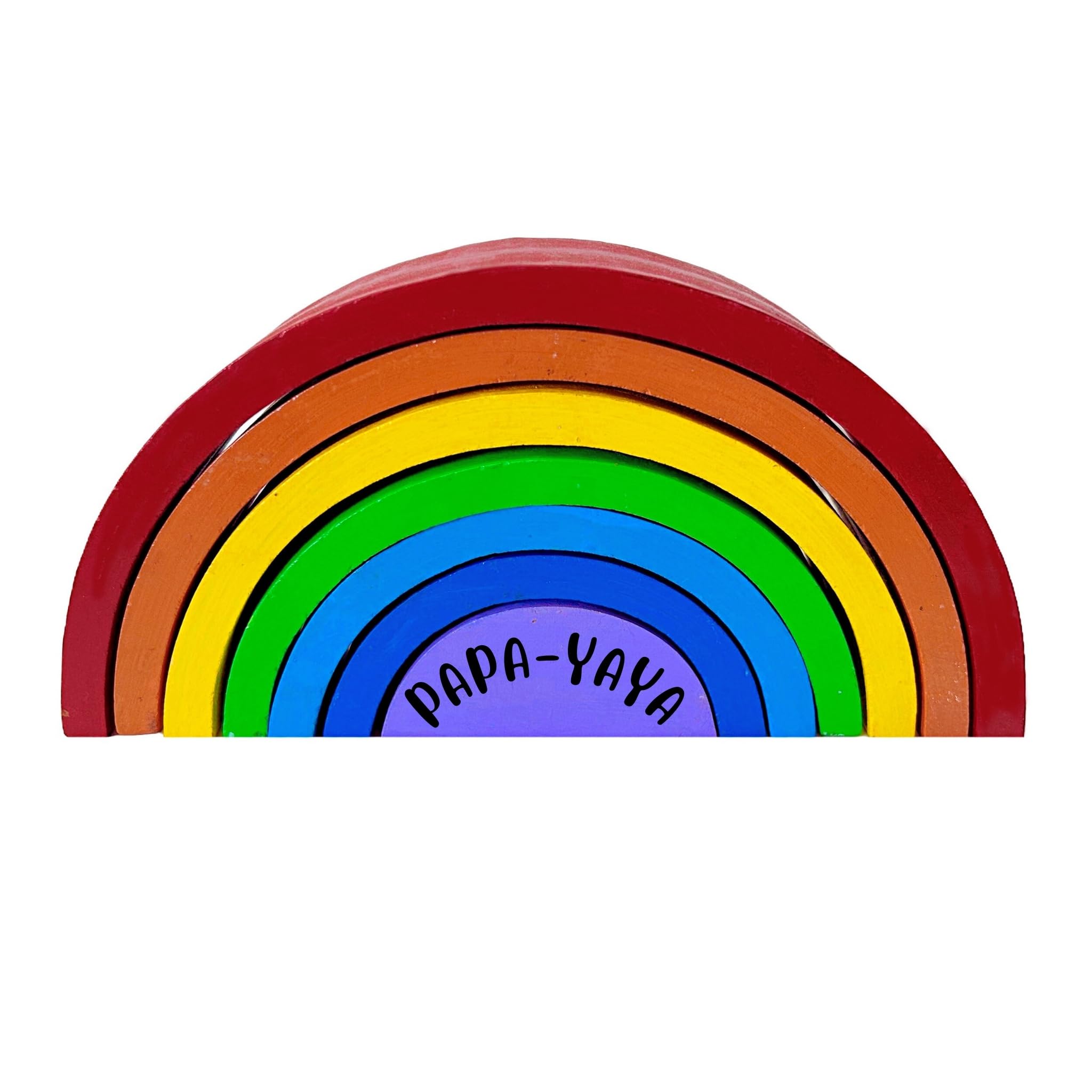 PAPA-YAYA 7 Piece Wooden Rainbow Stacker | Stacking Toy for Kids | Open Ended Toys | Gifts for 3+ Year Old Kids (B0CR4WZ8S3) Amazon Price History, Amazon Price Tracker