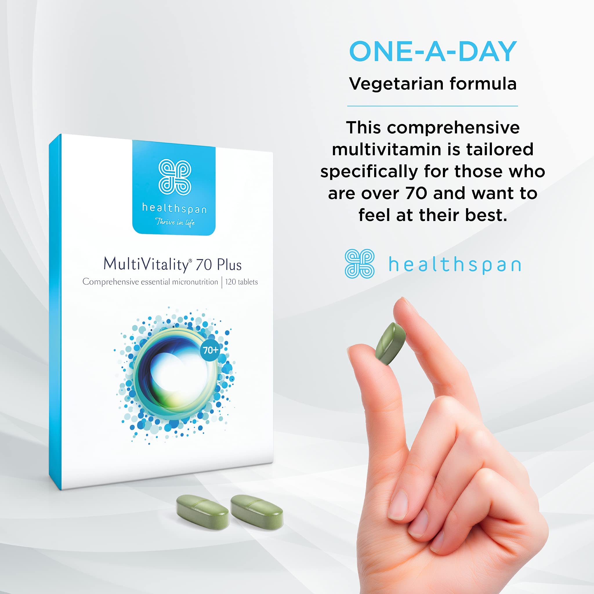 Healthspan Multivitamin 70 Plus (120 Tablets) Vitamin C & Vitamin