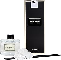 Vista 2 de CULTURE & NATURE - Set de difusor de varillas de 6.7 onzas líquidas (200ml) - Difusor con varillas perfumado a vainilla - Fragancia para el hogar