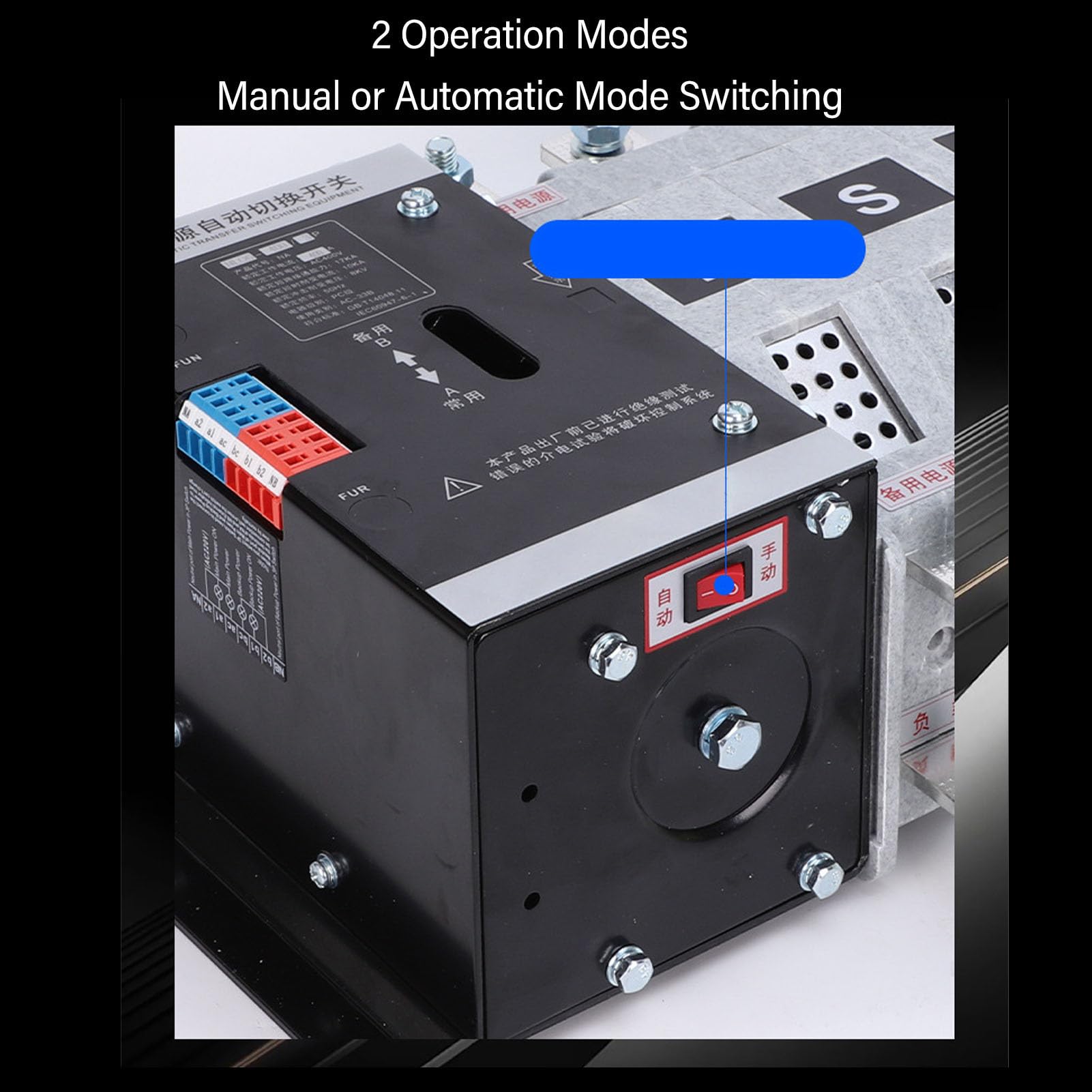 Automatischer Transferschalter, AC400V 630A 2P Dual Power Transfer Switch Handbuch Schnelles Umschalten Generator-Umschalter Dual-Power-Standby-Generator für Fabriken,
